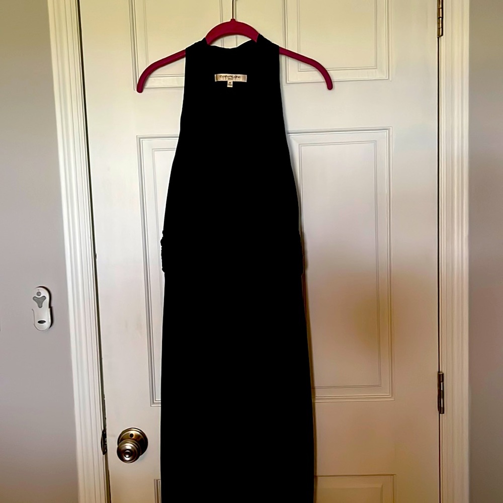 BLack, formal dress, a line/marilyn monroe style, tea length